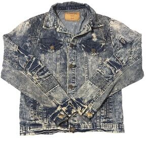 CARBON Jacket Woman Size Small Blue Denim‎ Distressed